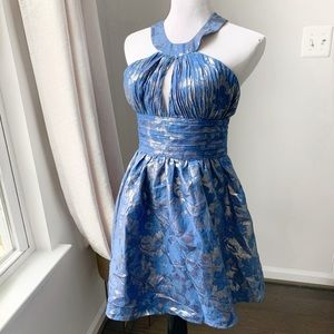 Unique blue silver mini dress